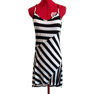 Volcom Black and White Striped Mini Dress